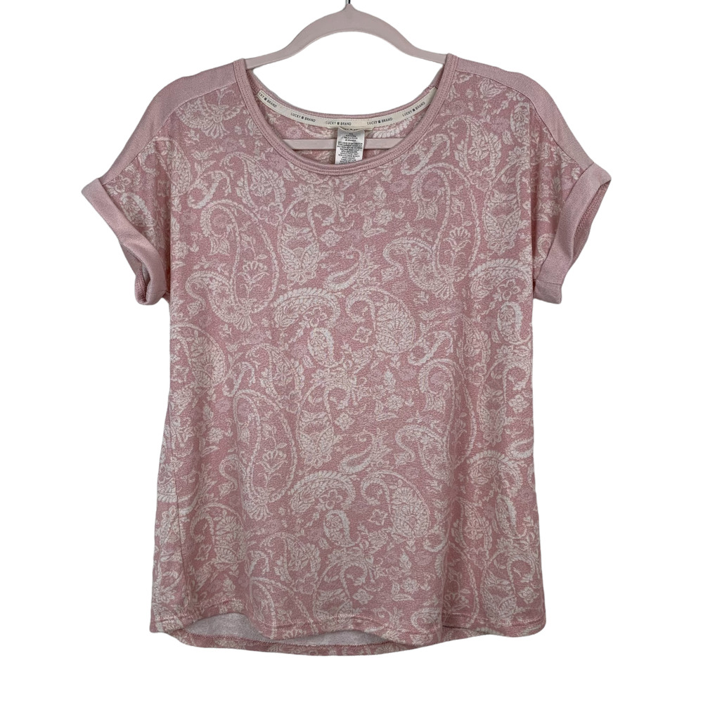 Lucky Brand Pink Floral Pajama Top Womens M